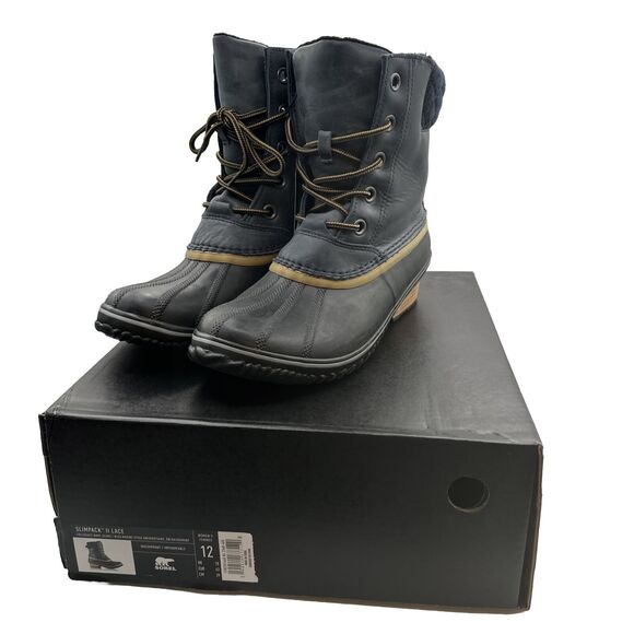 Sorel Slimpack Lace II Lined Waterproof boots Navy 11 gorpcore 24-02 - Picture 1 of 16